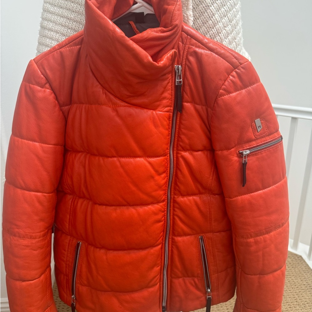 Mauritius Orange Leather Jacket - image 1